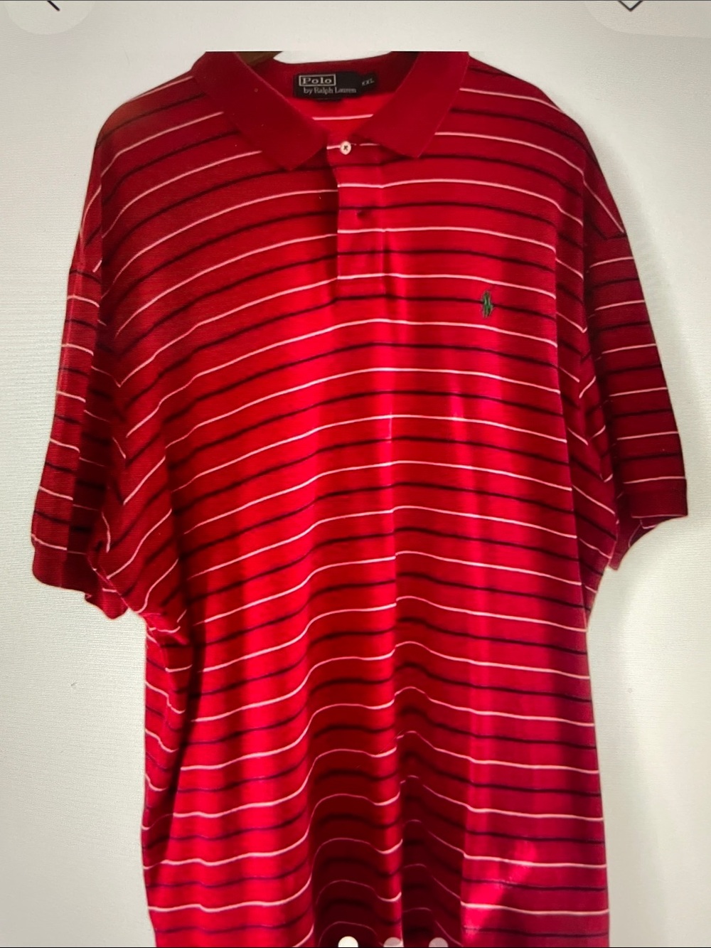 Polo by Ralph Lauren Red Polo with White & Navy Stripes